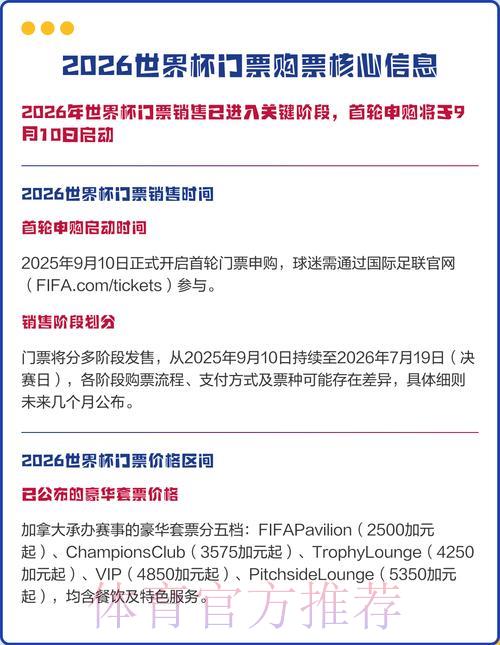 2026世界杯线上购票最权威平台精选推荐